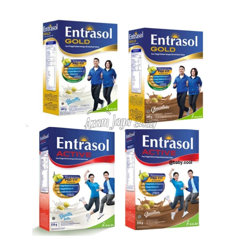 

Entrasol Active | Entrasol Gold 600 gr | Chocolate, Vanila | Azzam Jaya Susu