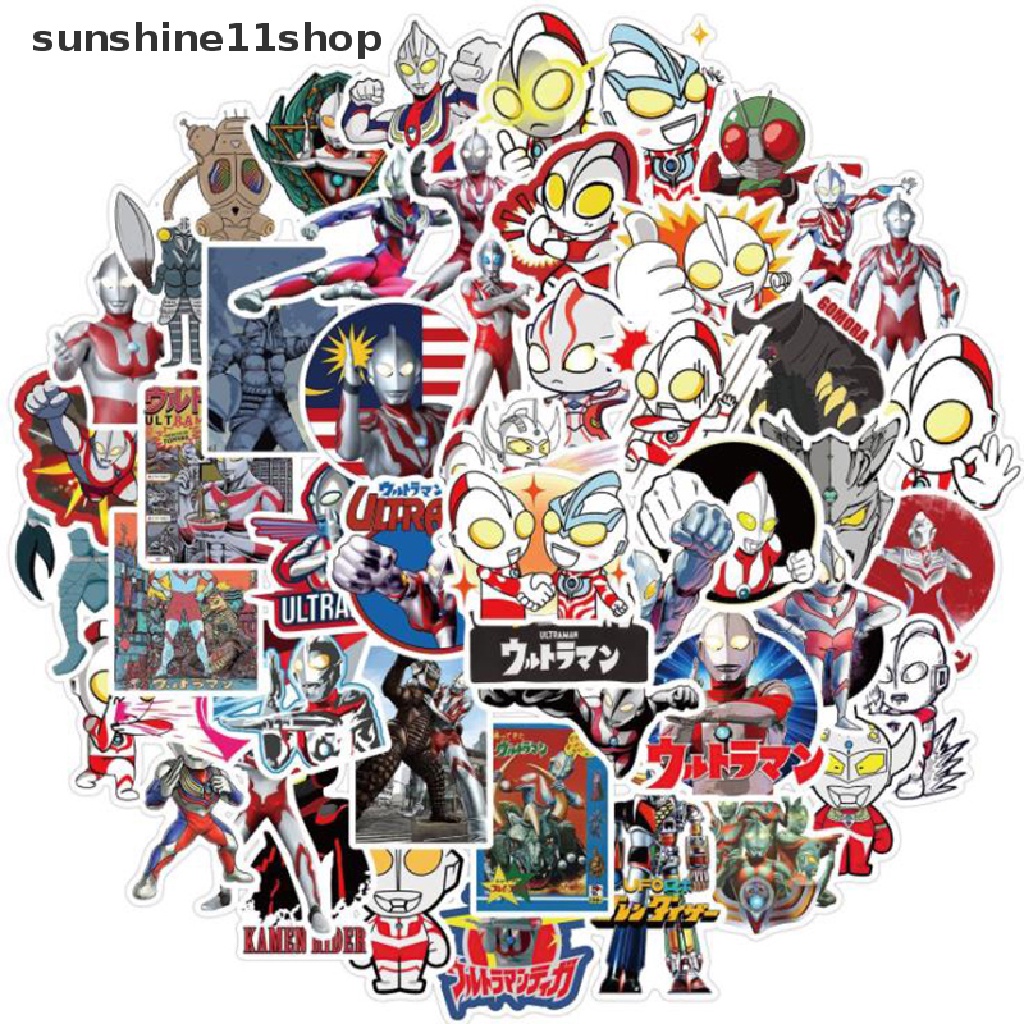 Sho 50Pcs Stiker Ultraman Hits the Monster Untuk Skateboard / Gitar / Laptop