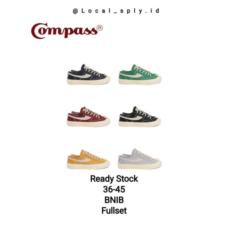 [BNIB]Sepatu Compass Vintage low black/green/maroon/mustard/grey