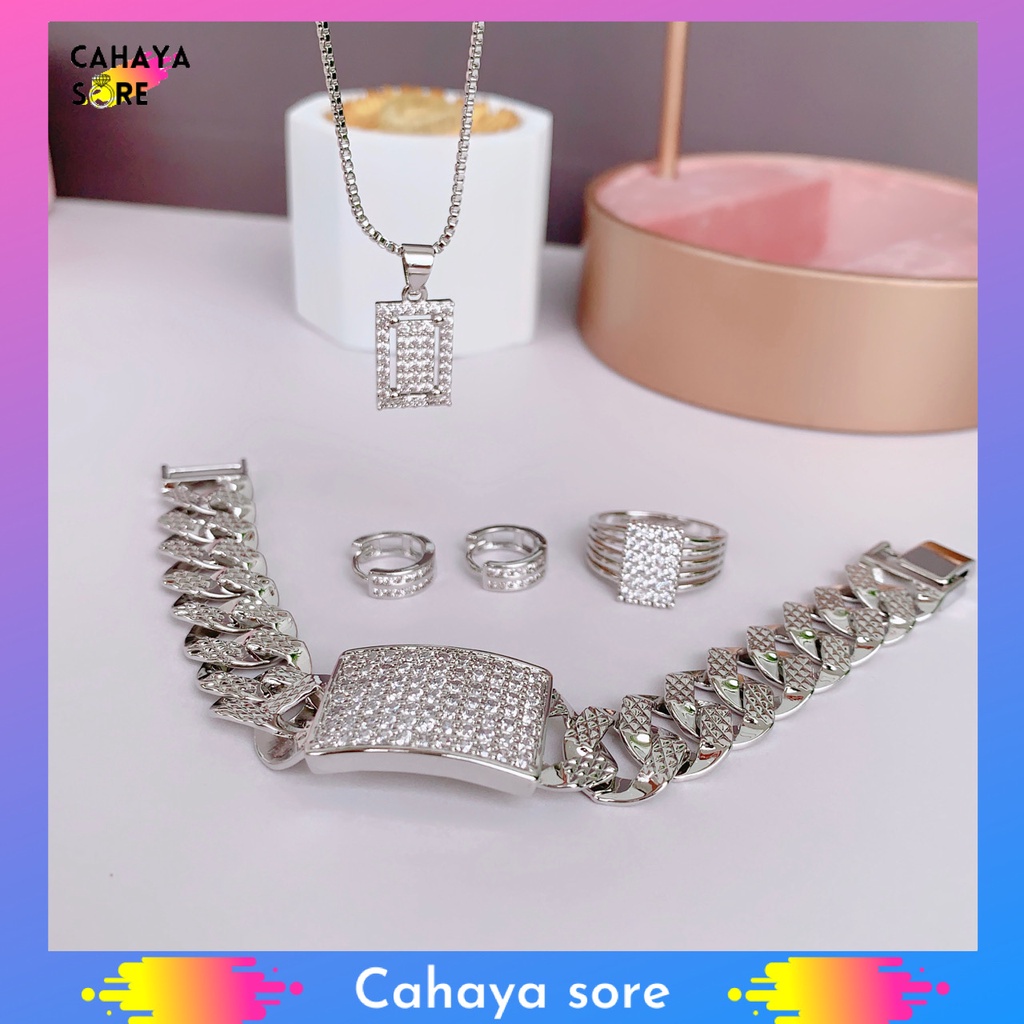 Xuping Set Silver Perhiasan Set Dewasa Model Kotak XD06