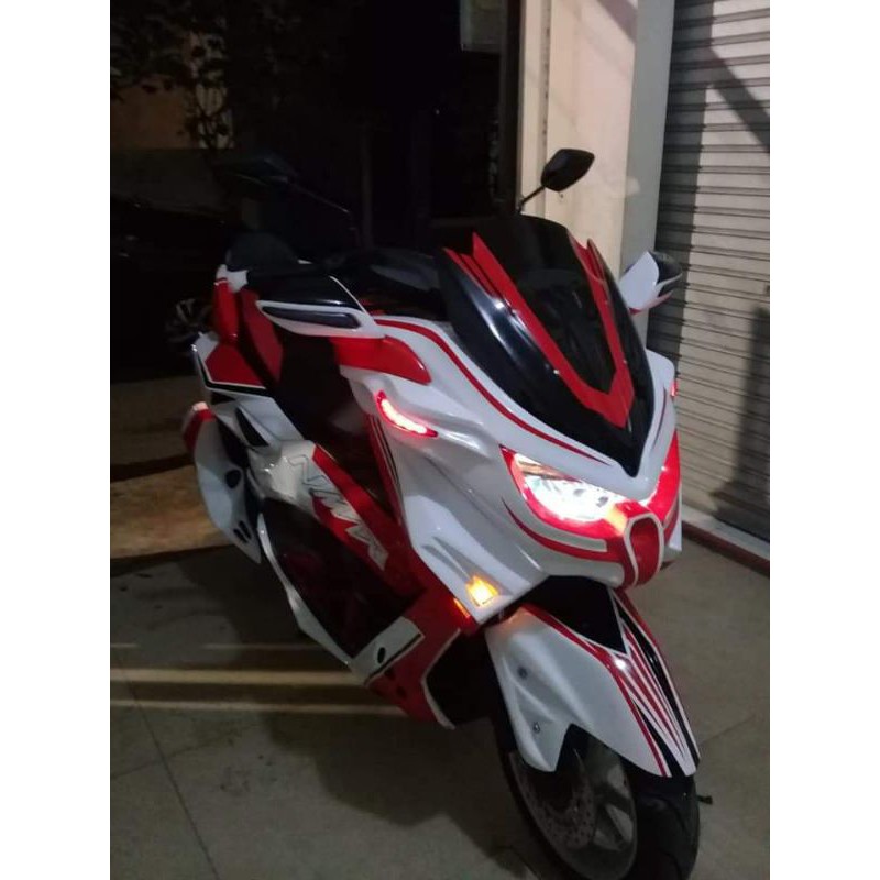 Paket Full Set Body Bodi Predator Yamaha Nmax Old ( 2015-2019 ) Grafist Merah Putih