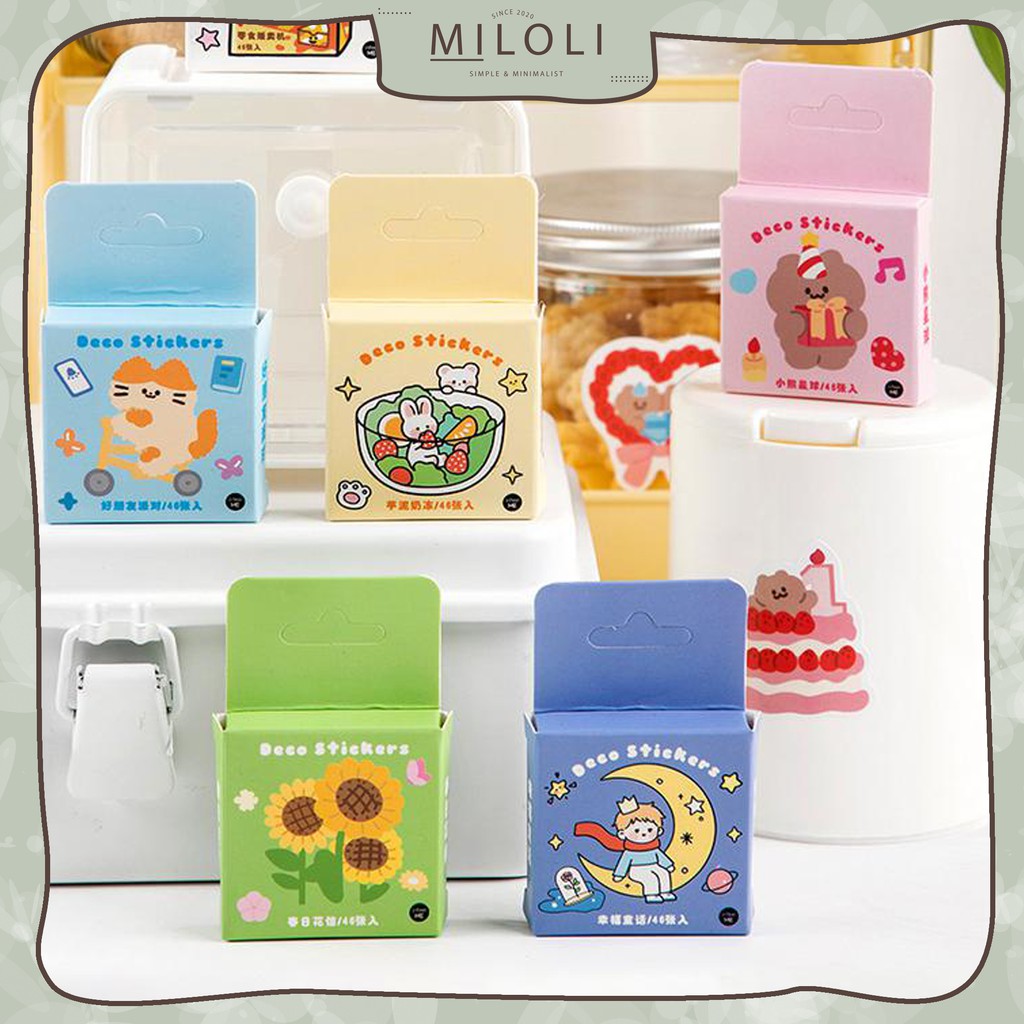 [MILOLI] 46Pcs SWEET DREAMS Deco Sticker DIY Scrapbook Stiker Jurnal Diary Planner Kotak - B0260