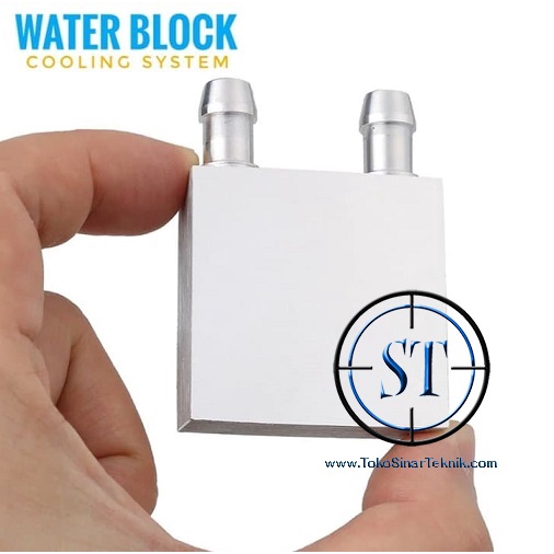 Waterblock Cooler / Water cooling Block Pendingin Heatsink Peltier 4cm x 4cm Coo Heat Sink Alumunium CPU Dipenser Sirkulasi Panas