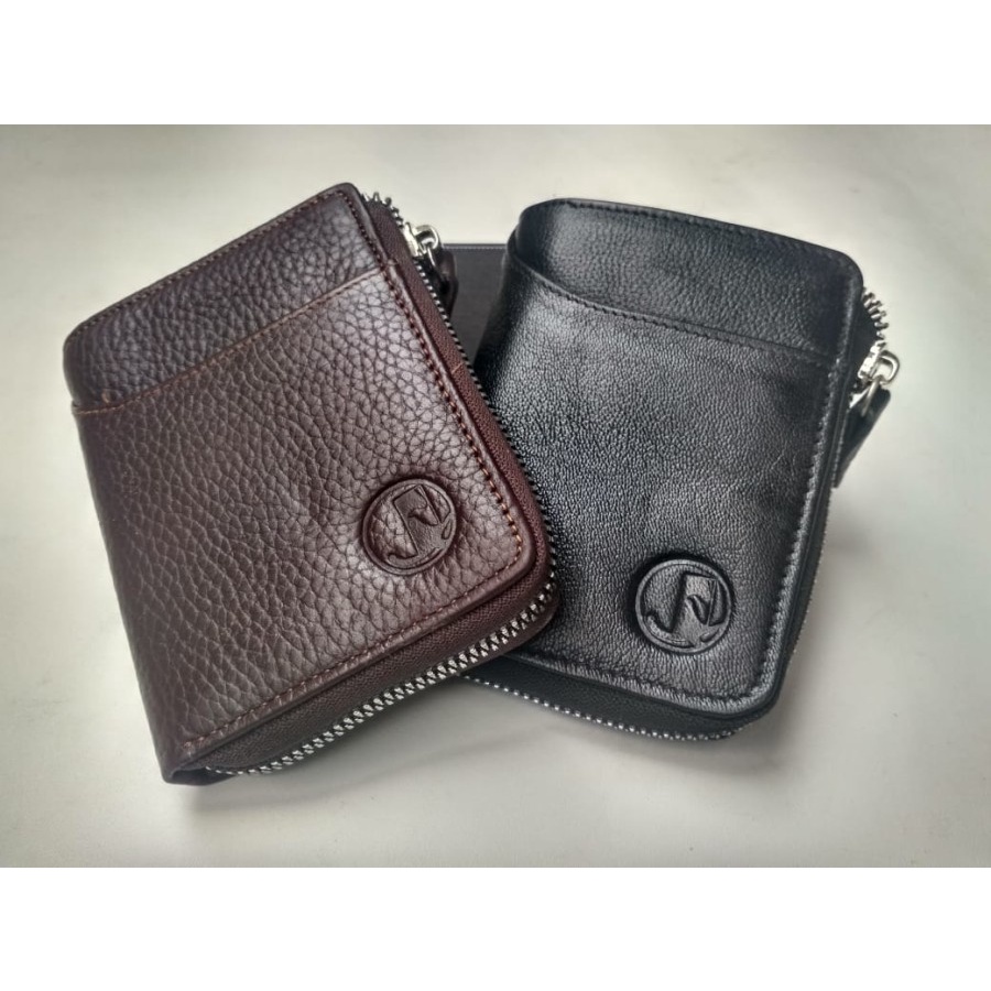 Dompet kulit asli Resleting Putar | Dompet wanita |dompet pria mini