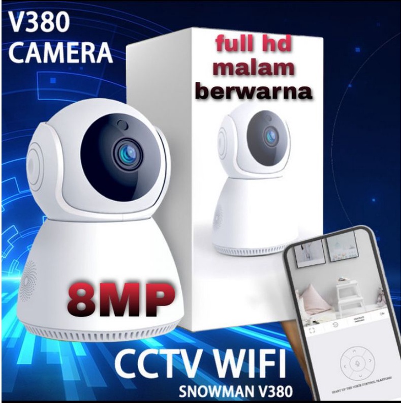 IP Camera 1080P CCTV Snowman 8MP  V380 Pro Cam Kamera Wireles Wifi