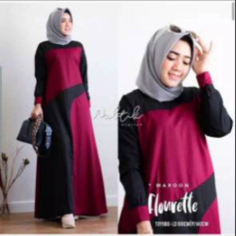 Flonrette maxi dress fashion muslim remaja wanita