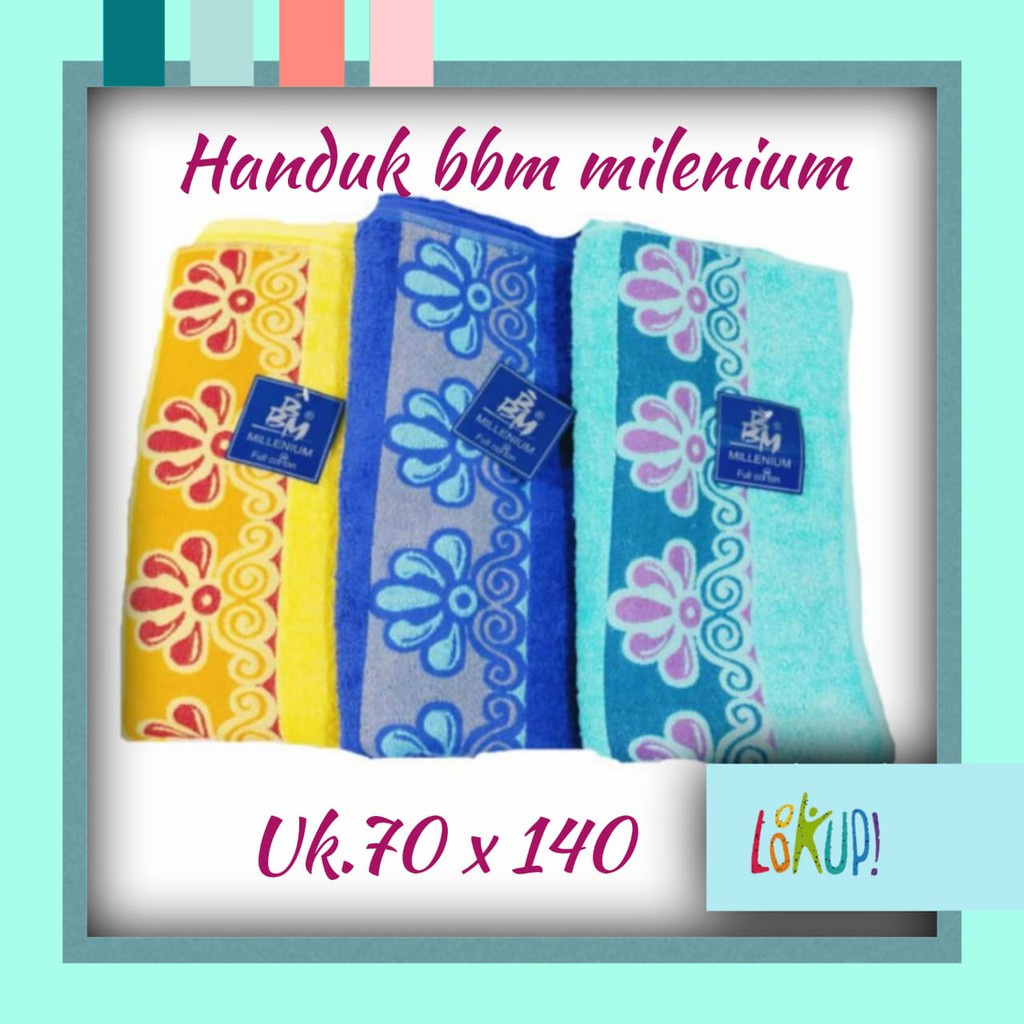 HANDUK MANDI BBM MILENIUM 70 X 140CM CORAK BUNGA