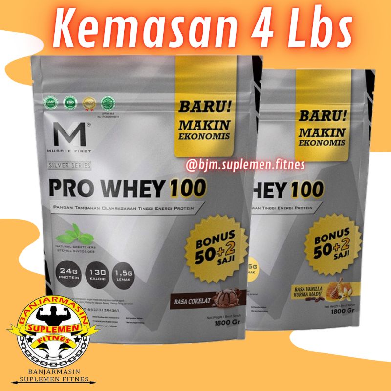 Jual M1 Muscle First Pro Whey 100 4 Lbs Protein BPOM Halal / 4lbs 4lb ...