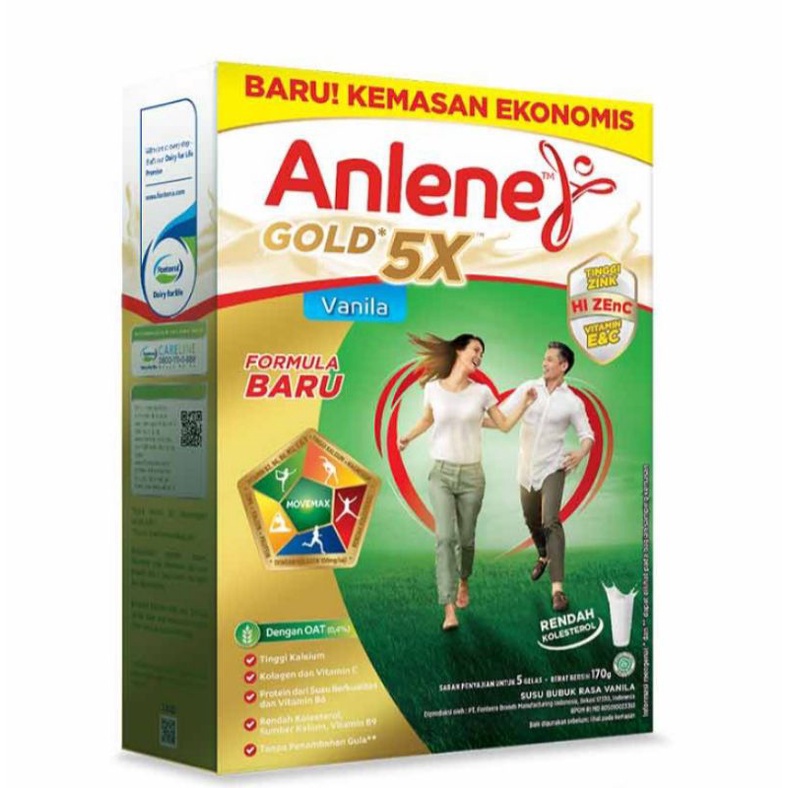 

Anlene Gold 5x Susu Bubuk Vanila 170gr - tulang,sendi,otot