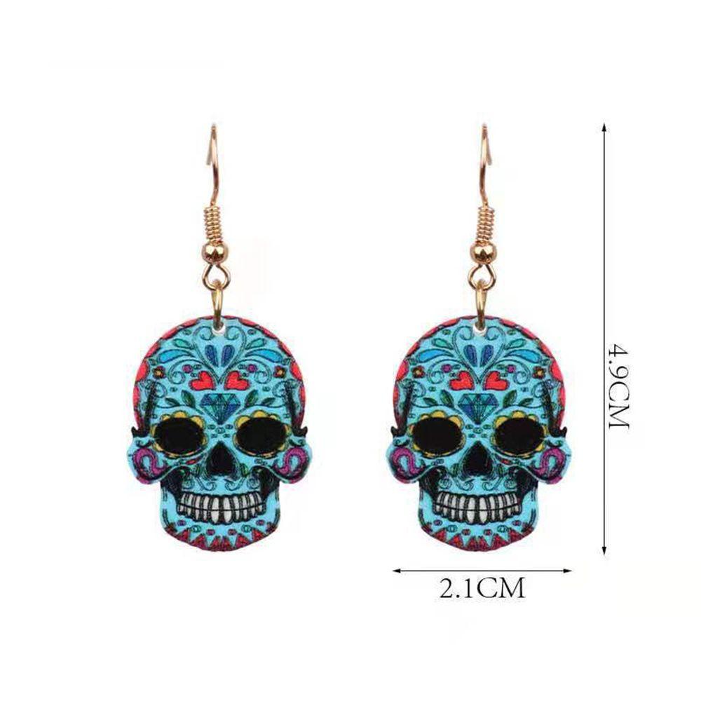 Lily Halloween Anting Perhiasan Fashion Pasangan Ear Stud Femme Hantu Kepala