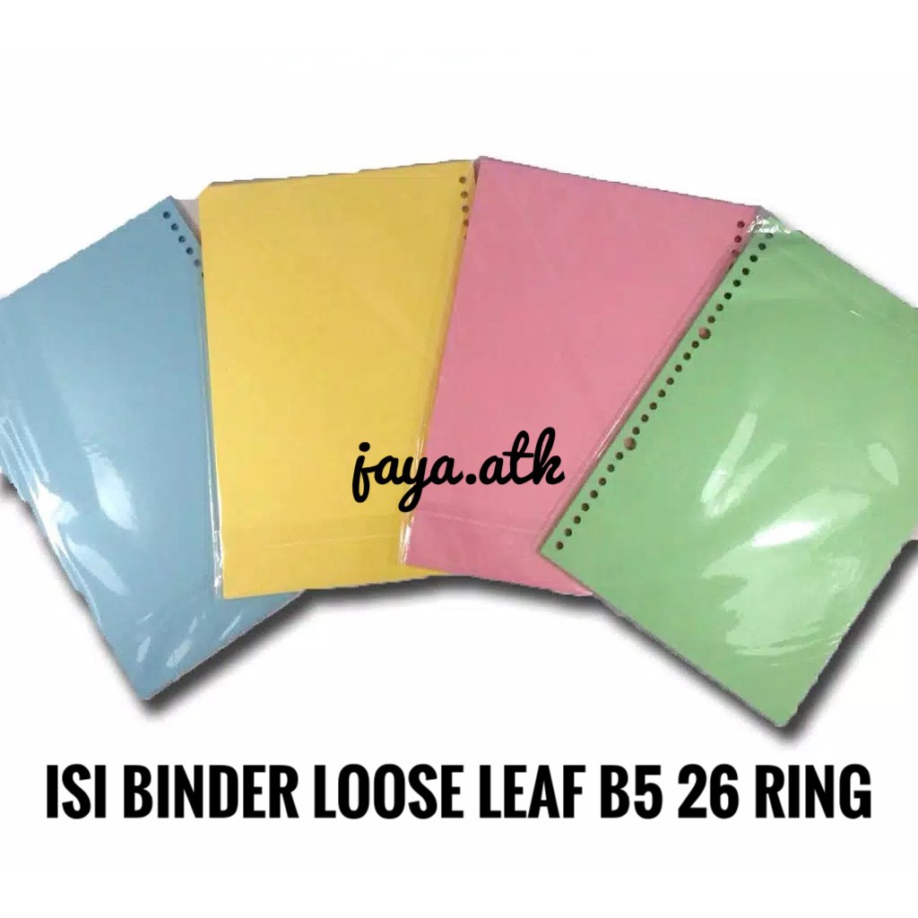 LOOSE LEAF WARNA RAINBOW B5 POLOS ISI BINDER B5 WARNA/ ISI REFILL KERTAS LOOSE LEAF BINDER 26 RING