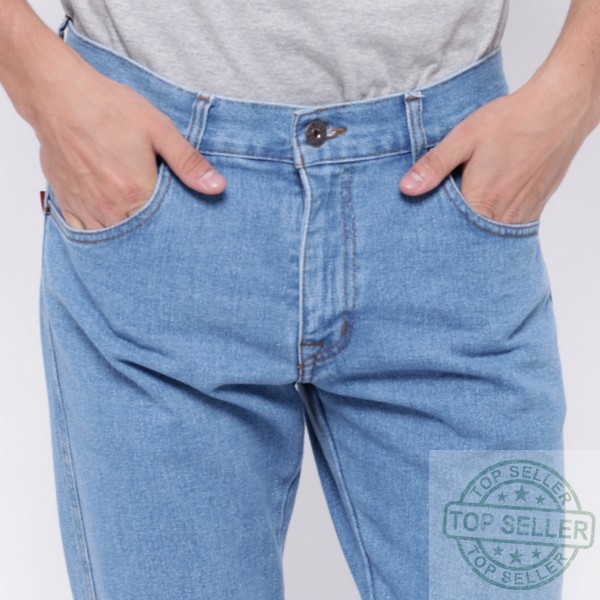 (Celana Murah) Edwin Celana Jeans Reguler Fit Pria Panjang Light Blue Vegas 01 - Biru Muda, 28 |DXT