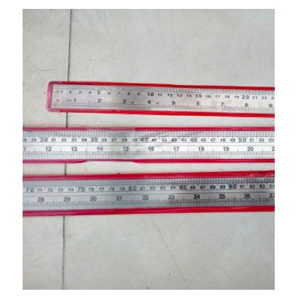 Penggaris Besi Stainless Steel Ruler Tebal 12&quot;16&quot;24&quot; Inch