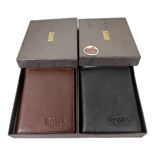 Dompet Kulit Pria Model Tegak Simple Bahan Kulit Asli