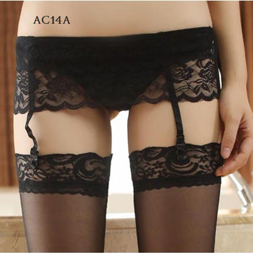 [SIAP KIRIM] GARTER BELT SABUK PAHA SEXY LINGERIE LACE HITAM AC14A