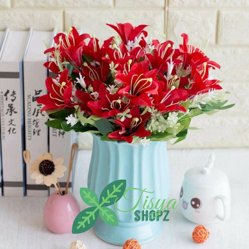 Bunga Lily Artificial / Lily Bunga Plastik Lili Dekorasi Shopee Indonesia