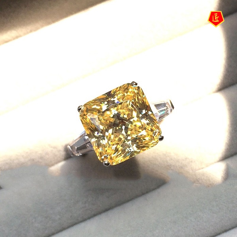 [Ready Stock]Luxurious Exaggerating Yellow Diamond Ring