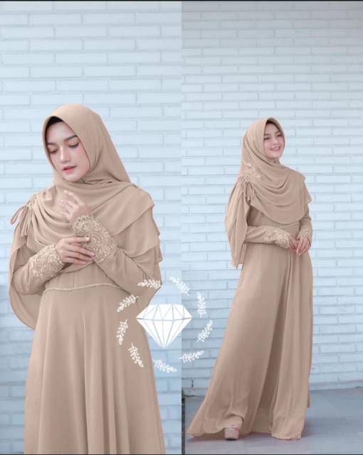 gamis remaja terbaru 2022 lebaran kekinian pesta Kr syari verawati /Baju Gamis Syari Muslim Brukat W