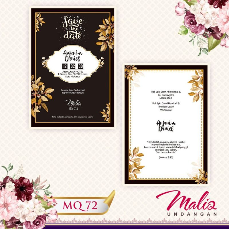 UNDANGAN PERNIKAHAN MURAH DAN ELEGAN Seri MALIQ 72
