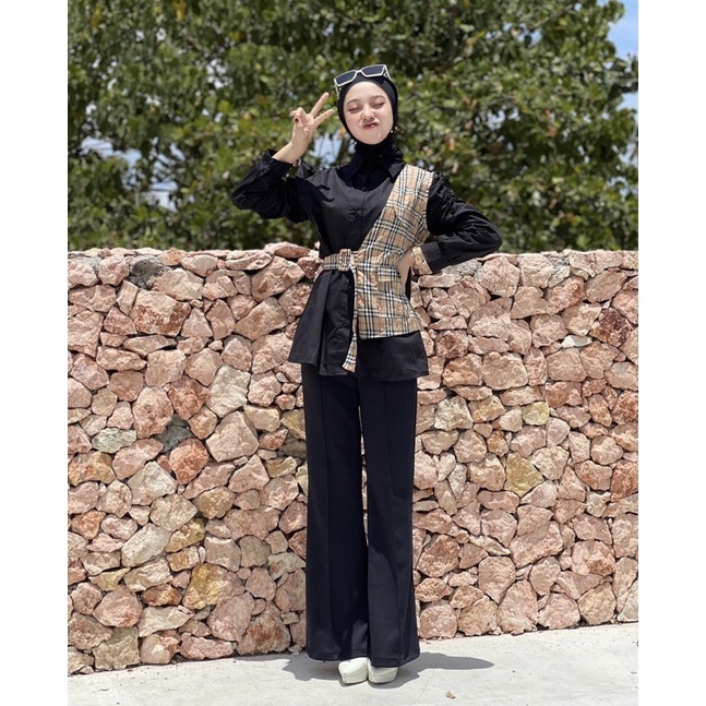 RANIA BURBER** ONE SET WANITA VEST CUTBRAY BAHAN KATUN SCUBA IMPORT SETCEL CUTBRAY BUSUI FRIENDLY
