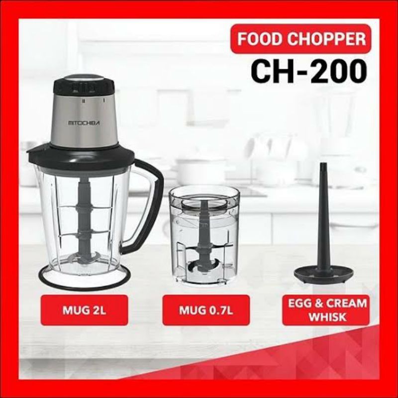 Food Chopper Mitochiba CH 200 Penggiling Daging Mitochiba Penggiling Bumbu Mitochiba CH-200