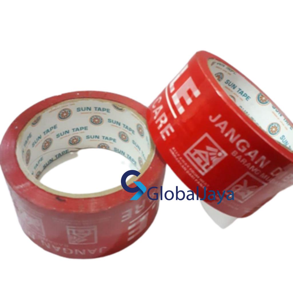 

LAKBAN 6 PCS FRAGILE MERAH JANGAN DI BANTING SUN TAPE 48 MM × 50 YARD SUPER