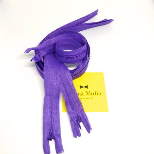 Jual 12 pcs Grosir dan Eceran Resleting Jepang Ungu 50 Cm