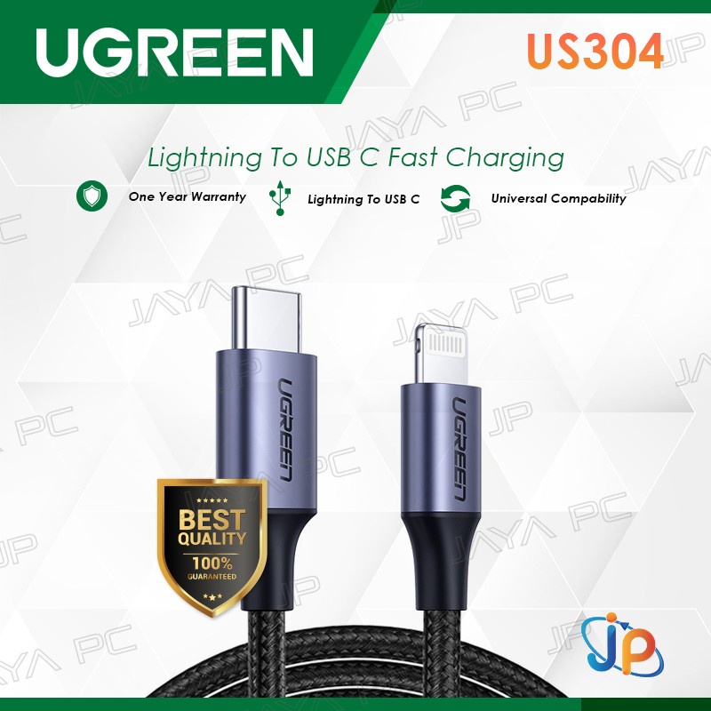 UGreen US304 Kabel USB Type-C to Lightning MFI Nylon Braided Fast Charging