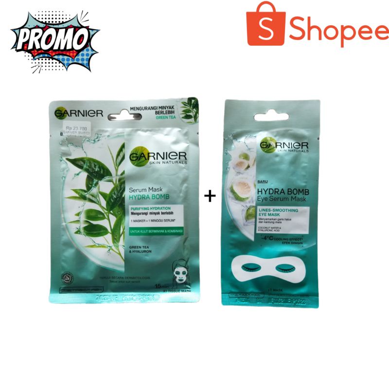 garnier hydra bomb mask+garnier hydra bomb eye coconut mask