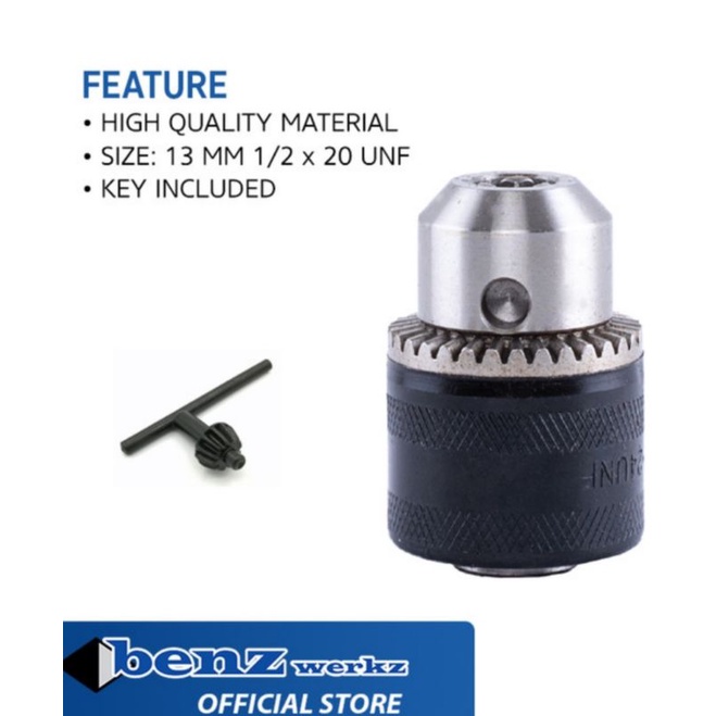 Kepala Bor Benz 13mm / Chuck and Key Benz 13mm