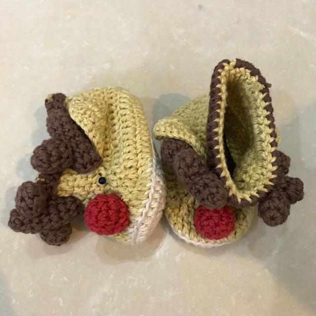sepatu rajut reindeer sepatu bayi rajut sepatu rajut natal rajut rusa