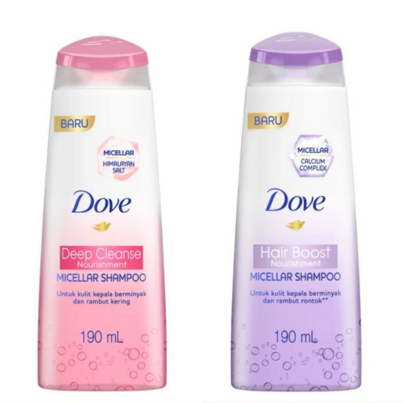Jual Dove Micellar Shampoo Deep Cleanse Nourishment/ Hair Boost 190ml
