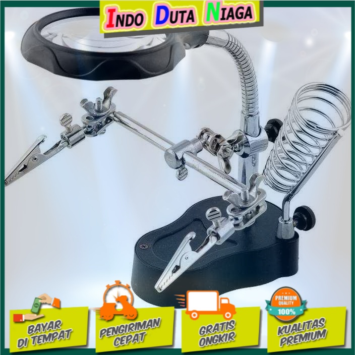 Taffware Alat Pegangan Solder Helping Hand dan Kaca Pembesar - TE-801