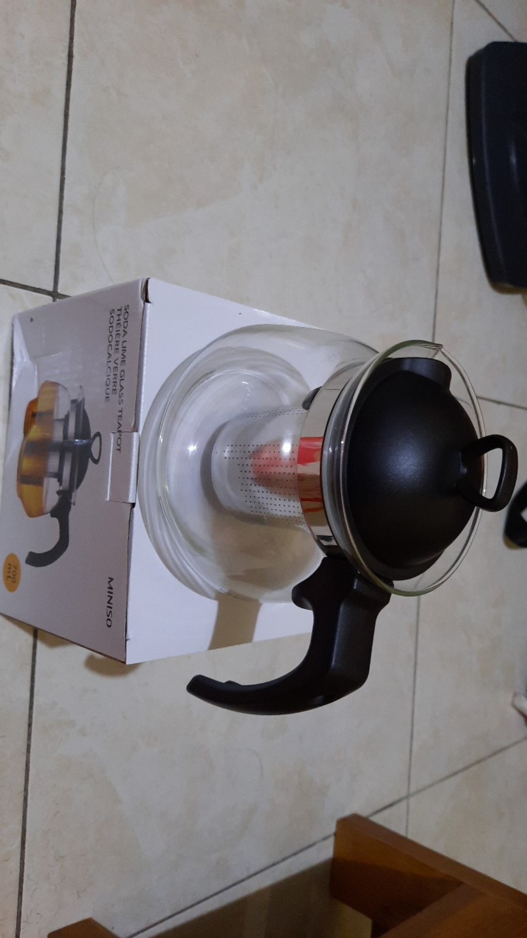 Miniso Teko Kaca 700ml Glass Teapot Infuser Ketel Teh Aman Tea Pot