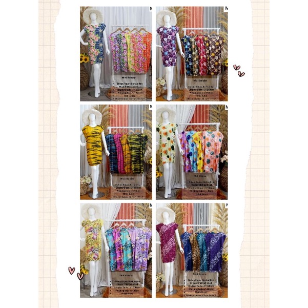 [BISA COD] Daster Kekinian Daster Midi Standar Daster Remaja Murah midi Kril motif random LD 100cm f