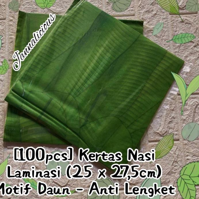 

✈ Kertas Nasi Laminasi Anti Lengket ~ Motif Daun Pisang Uk. 25x27,5cm ♚