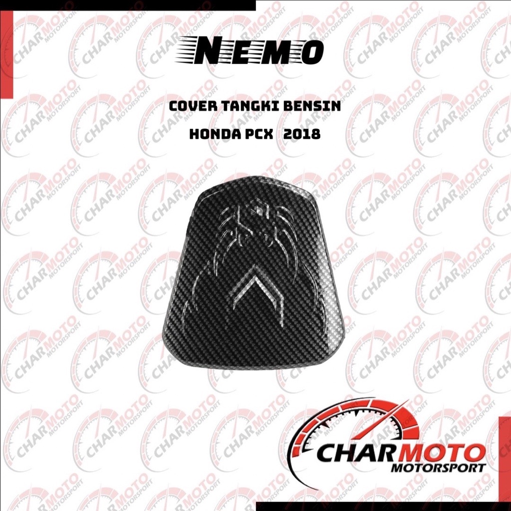 Cover Tutup Tangki Bensin Honda PCX 2018 Karbon Carbon Nemo PNP Original - Charmoto