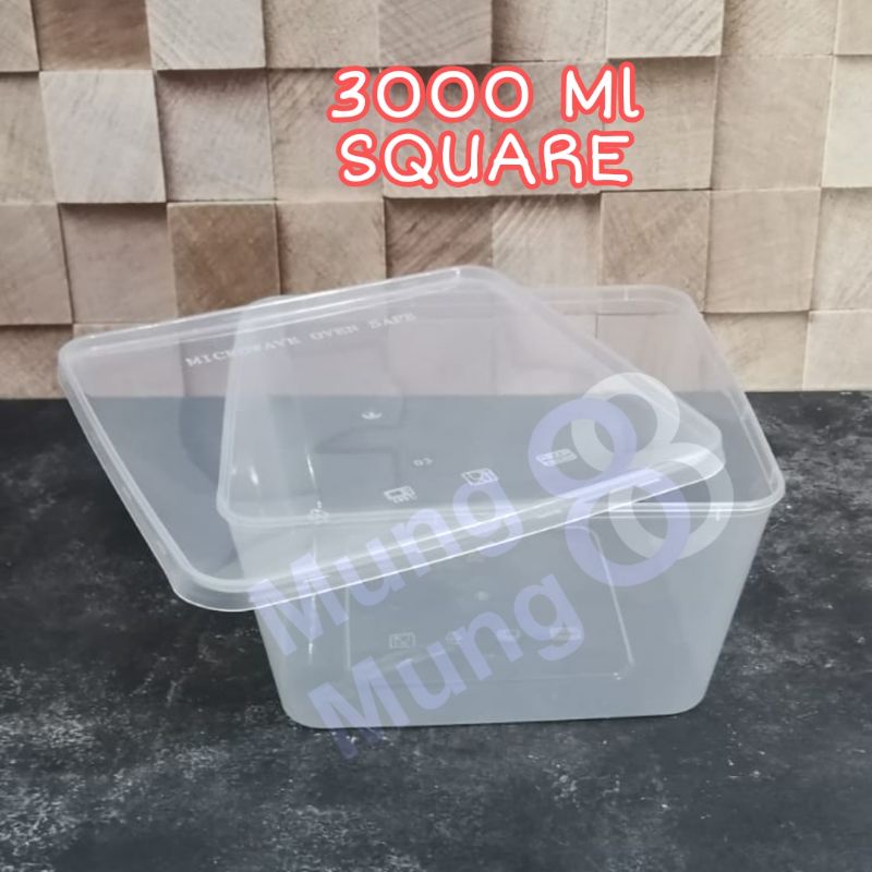 Thinwall DM 3000ML / Food Container DM 3000SQ / Kotak Makan DM 3000ML isi 25pcs