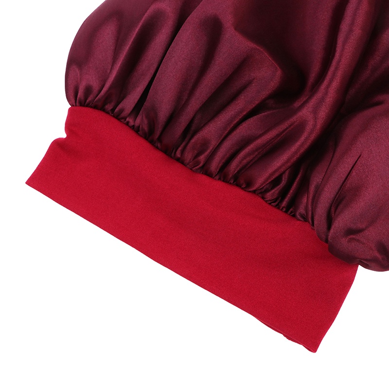 Topi Bonnet Bahan Satin Warna Solid Ukuran 58cm Untuk Wanita