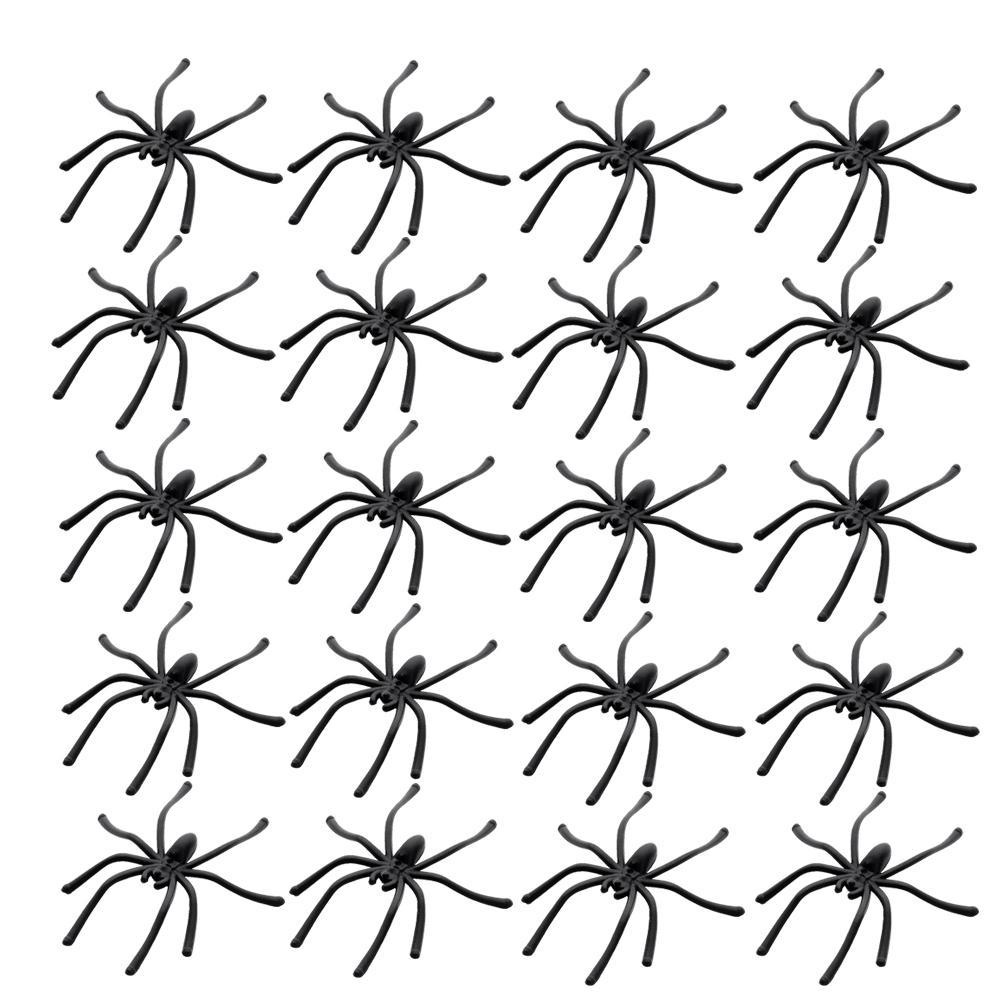 Preva 20Pcs /Pack Plastik Palsu Spider Anak Novelty Mainan Halloween Rumah Berhantu Prop