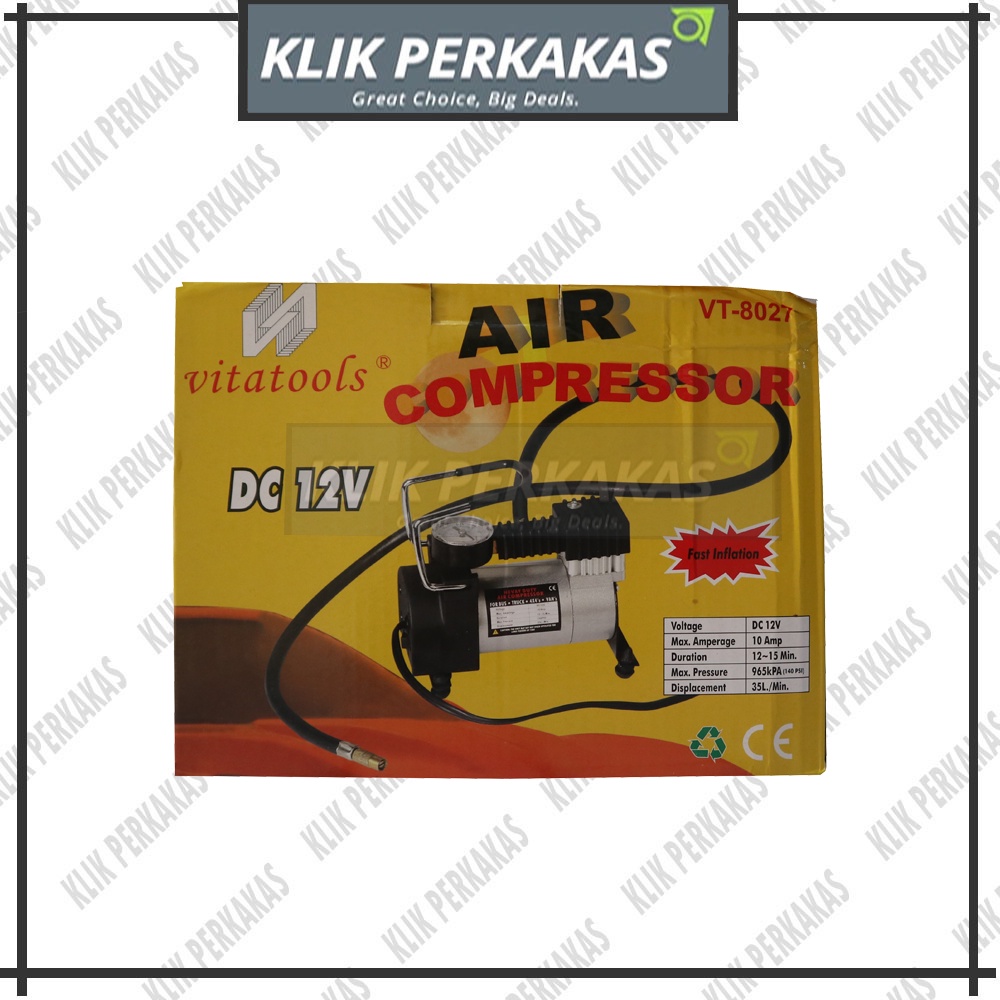 AIR COMPRESSOR DC12V - Compresor ban mobil vitatools VT-8027