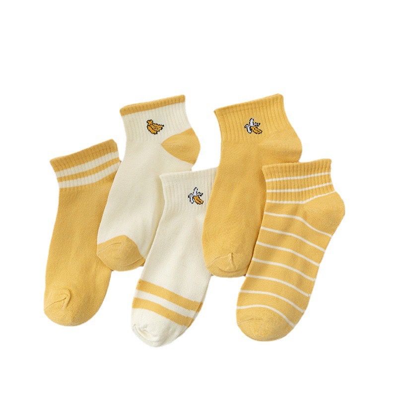 [COD] Kaos Kaki Pendek Fashion Ala Korea Motif Kuning Pisang Lucu Cute Kaos Kaki Wanita Import Kaos Kaki Pendek Sematakaki