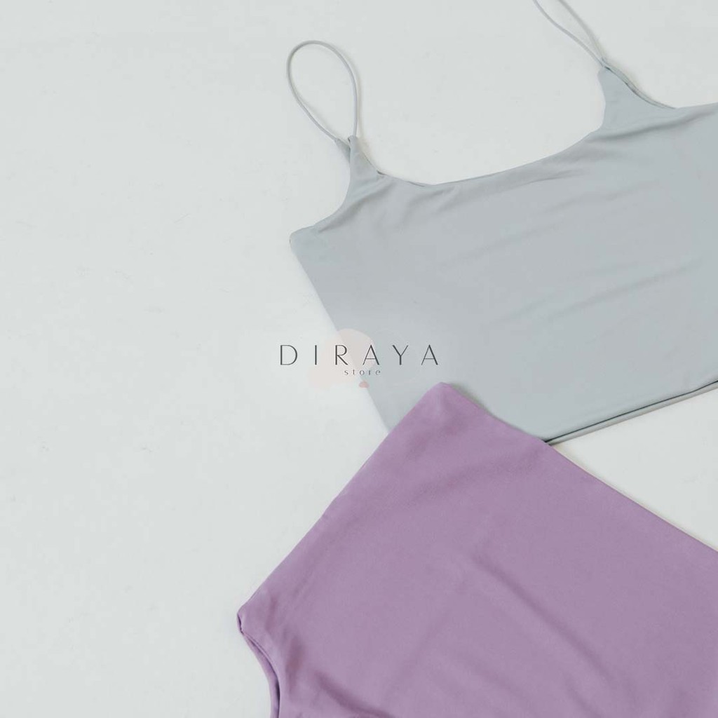 Diraya Tank Top Crop Top U Neck Tali Kecil