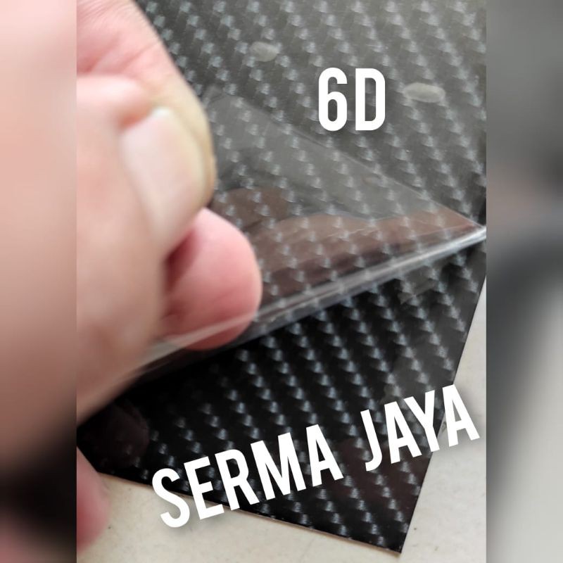 L50cm X P1meter Skotlet Sticker Stiker Carbon Karbon Keflar 6D hitam kilap 5D hitam kilap