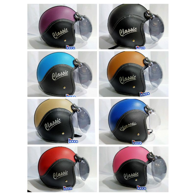 Helm Bogo Classic Full Kulit Kaca Bogo Asli / Original
