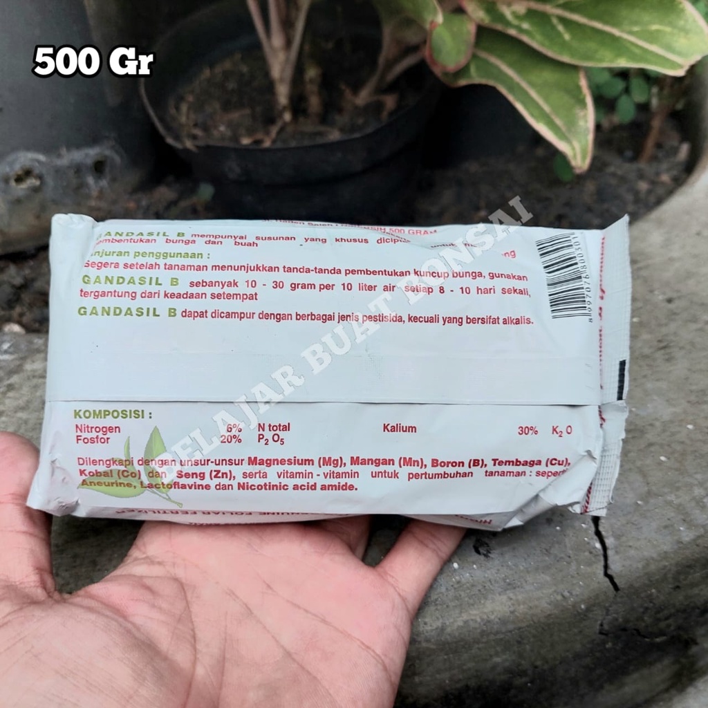 Pupuk Gandasil B Tanaman Buah Bunga Anggrek Kemasan 500 Gram