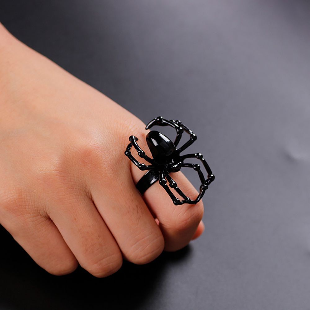 Needway  Adjustable Halloween Spider Ring Trendy Fashion Jewelry Korean Style Ring Cute Punk Octopus Alloy Simple Opening Ring Women Finger Ring/Multicolor