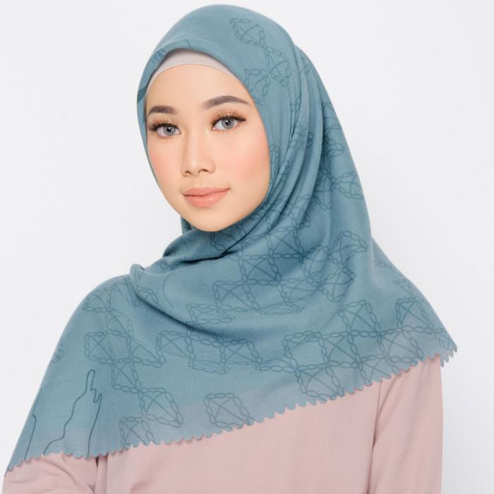 Super Sale Zm Zaskia Mecca - Pulau Muna Denim Scarf Kerudung Segi Empat Promo