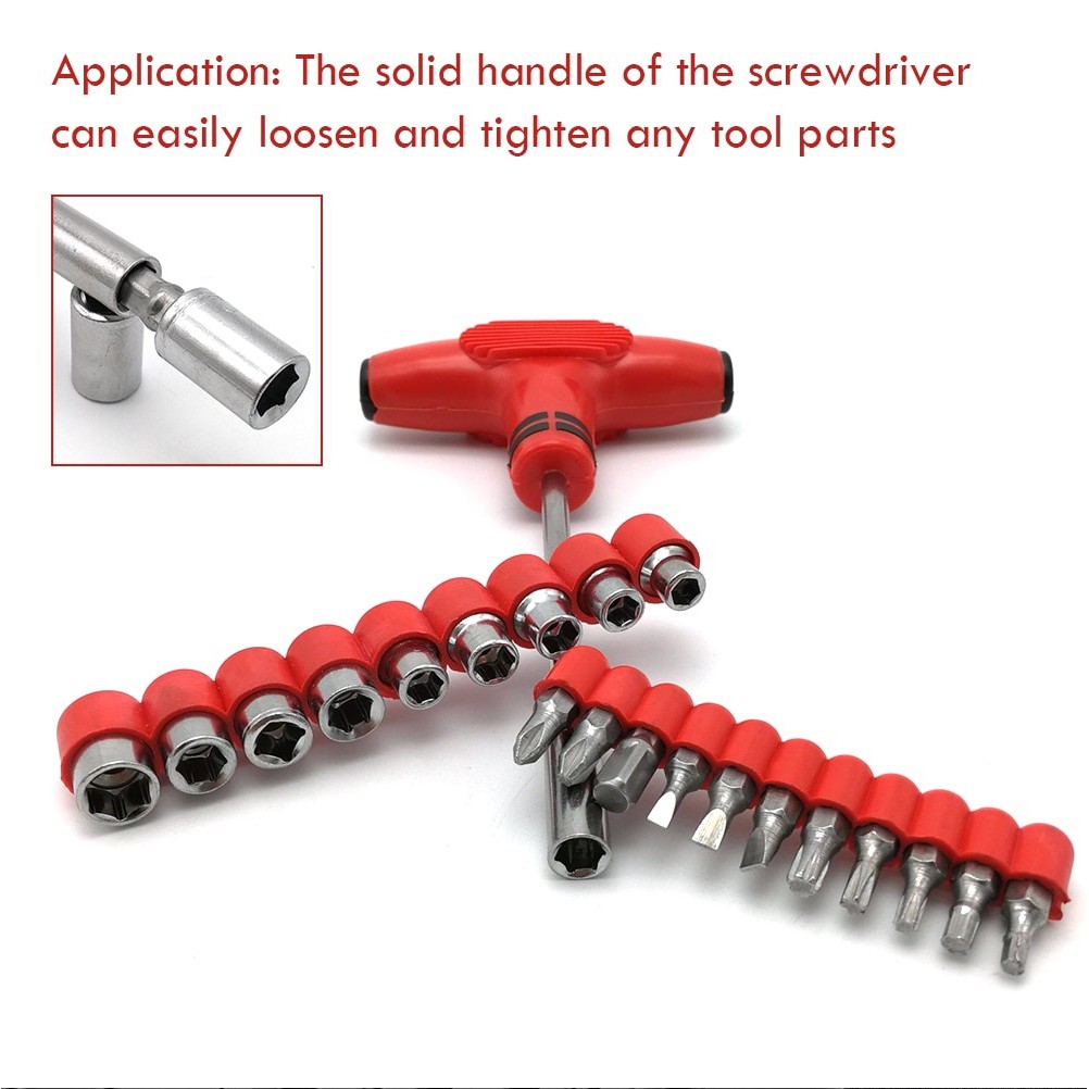 Kunci T set Obeng fleksibel Flexible Drill Extension Sambungan Obeng Palu sambungan mata bor SET