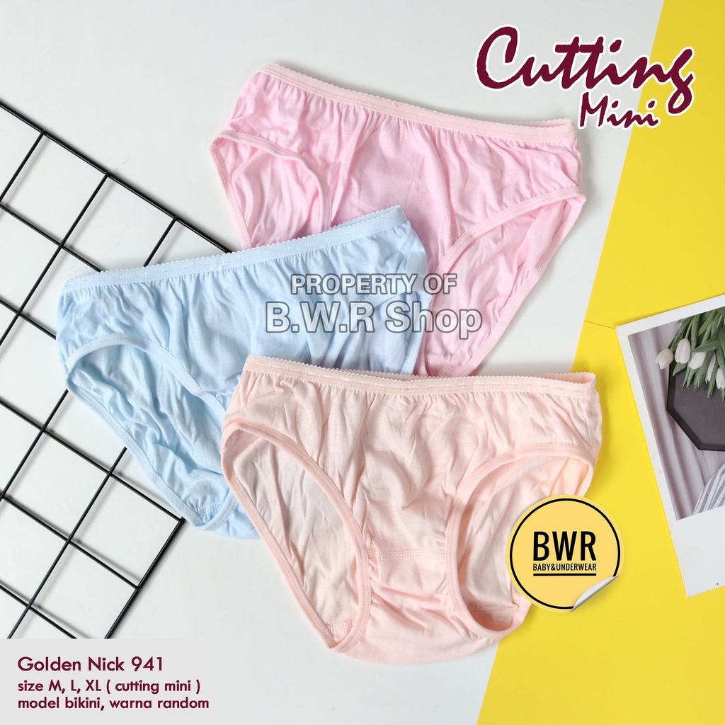 CD Golden Nick 941 MINI / Celana Dalam Wanita Dewasa GN 941 B Karet Kecil Warna Muda | Bwr